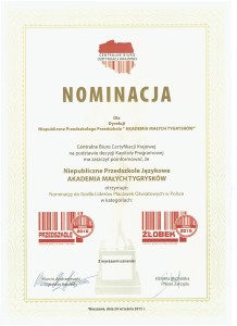 nominacja Akademia Małych Tygrysków